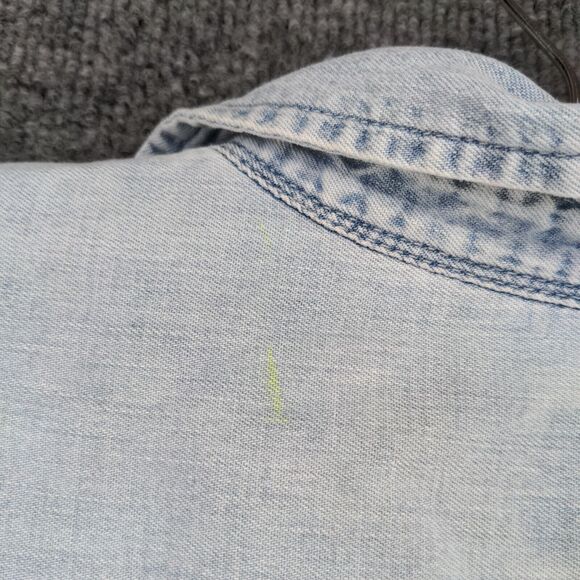 Gap Women's Button-Up Denim Shirt Dress Blue XS Short Sleeve Solid - Picture 7 of 13